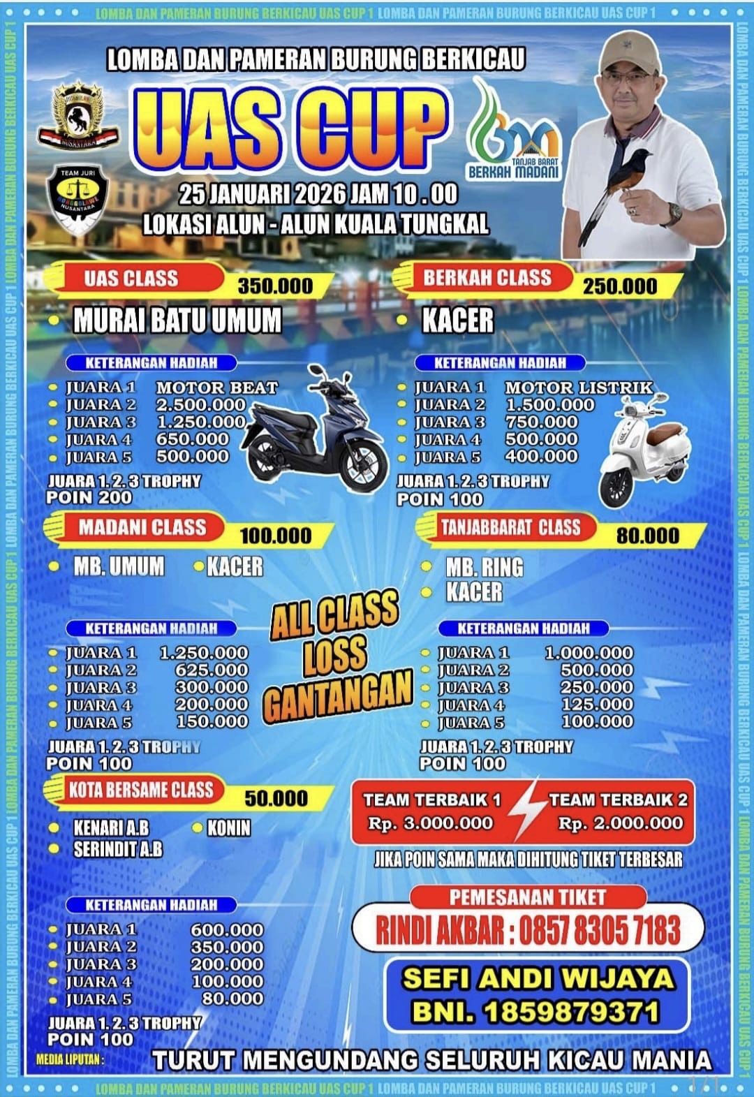 Lomba Pameran Burung Berkicau UAS Cup Siap Digelar 