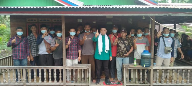 M Amin Disambut Hadrah dan Sholawat, Warga Bramitam Kanan Optimis MULIA Menang