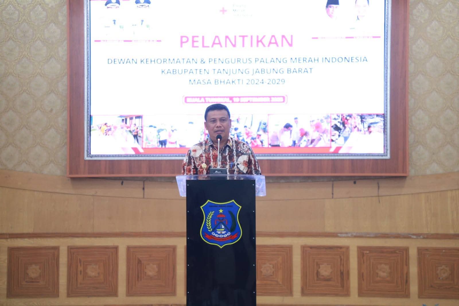 Wabup Hadiri Pelantikan Dewan Kehormatan dan Pengurus PMI Tanjabbar 2024-2029
