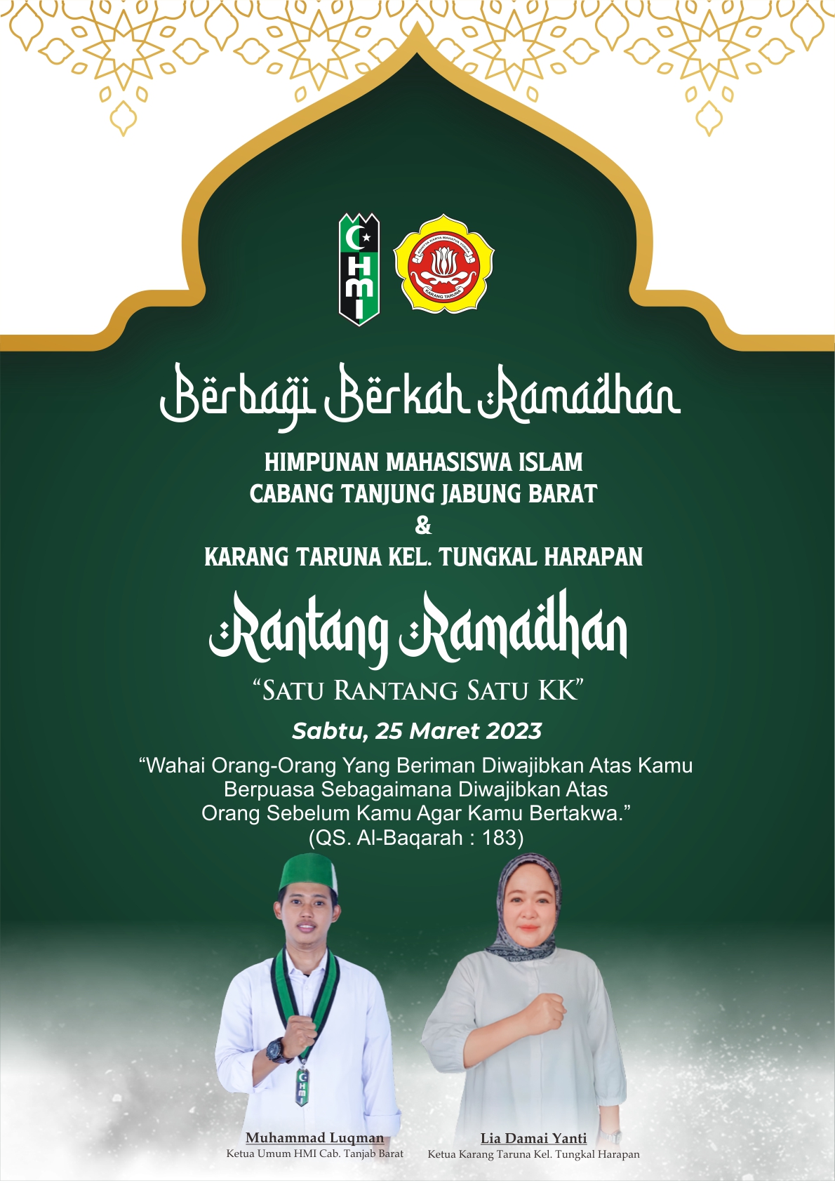 Karang Taruna Kelurahan Tungkal Harapan bersama Himpunan Mahasiswa Islam (HMI) Cabang Tanjung Jabung Barat  berbagai berkah Ramadhan