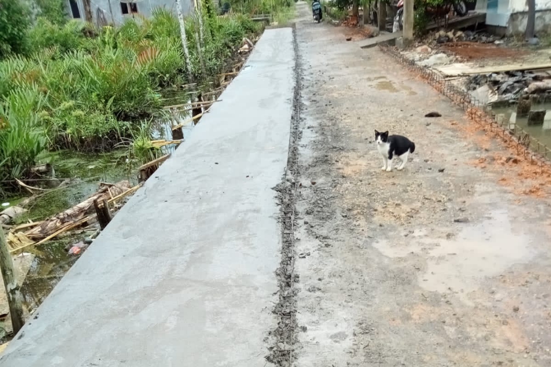 Warga Keluhkan Kwalitas dan Mutu Pekerjaan Proyek Rabat Beton Jalan Teratai Manunggal ll