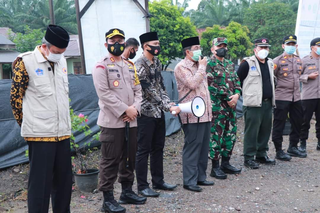 Bupati, Dandim dan Kapolres Tinjau Pos Penyekatan Mudik Perbatasan Jambi-Riau