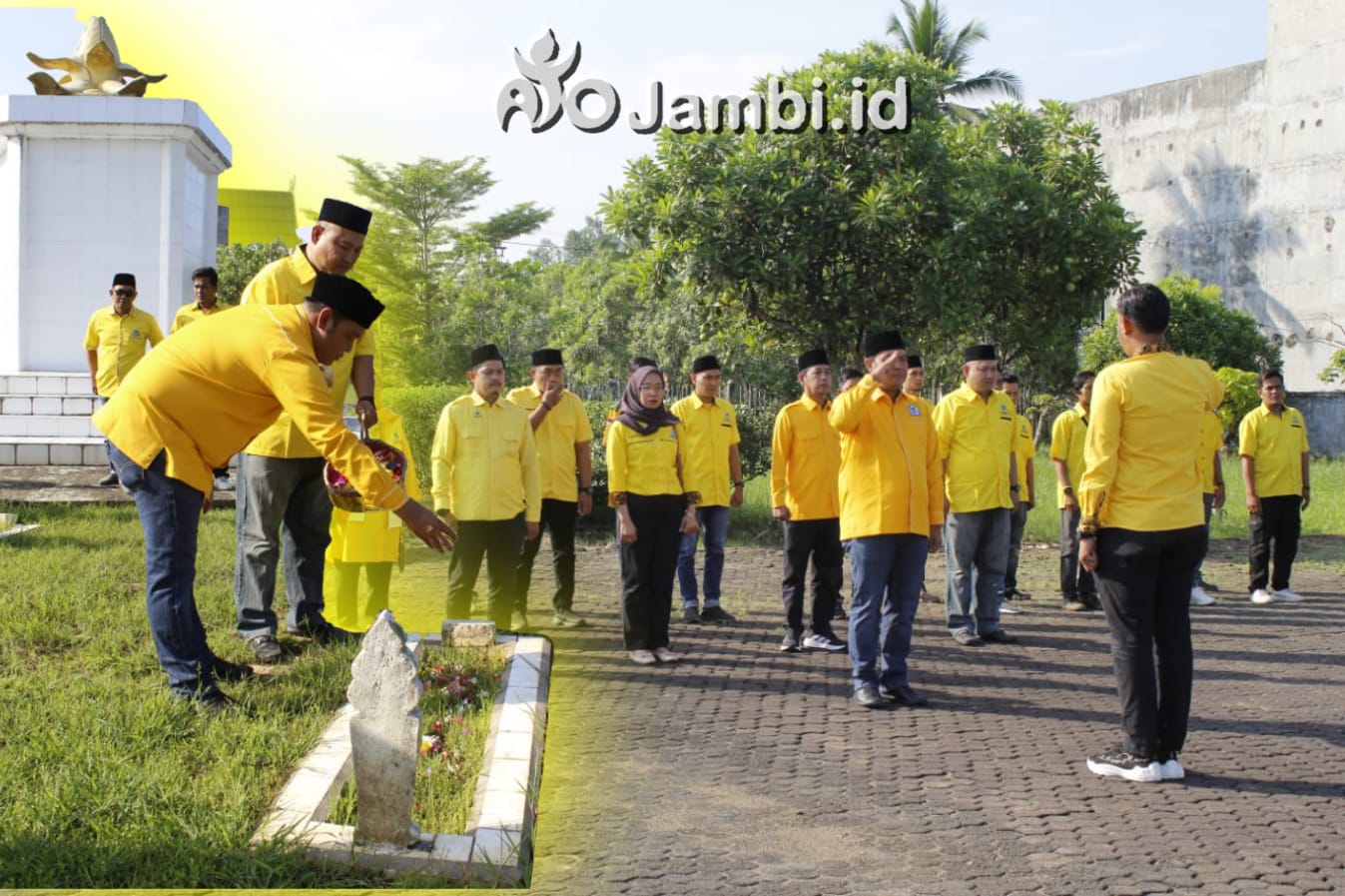 DPD Golkar Tanjabbar Ziarah ke Makam Pahlawan Dalam Rangka Peringatan HUT Partai Golkar ke-60 