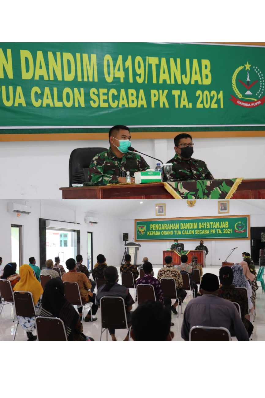 Beri Pengarahan Kepada Orang Tua Calon Bintara, Dandim Ingatkan Jangan Percaya Iming-iming Oknum