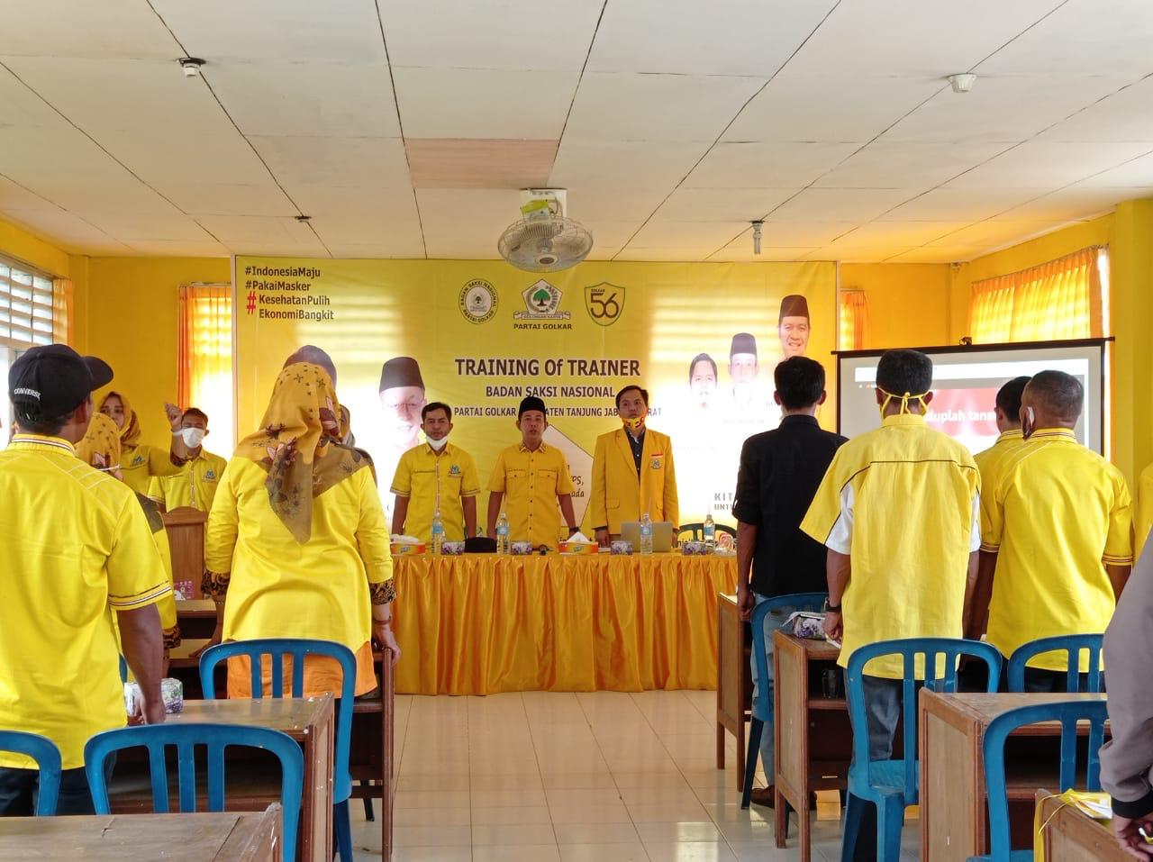 Untuk Mengawasi Suara di TPS, BSN Golkar Tanjabbar Gelar Pelatihan Saksi