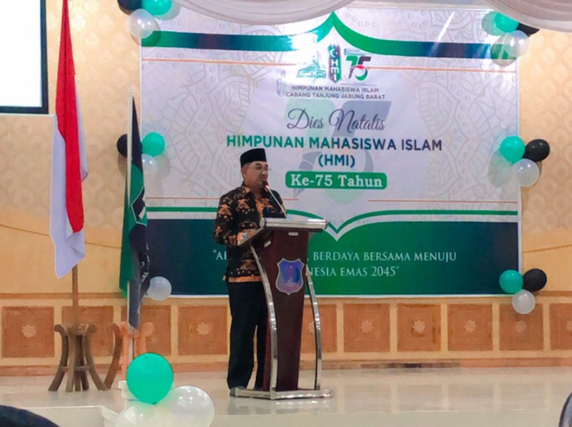 Bupati UAS Hadiri Peringatan Dies Natalis HMI Yang ke-75 Cabang Tanjabbar 