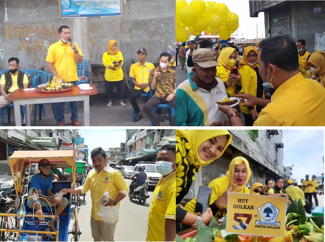 Peringati HUT Ke-57, DPD II Golkar Tanjabbar Silaturahmi Bersama Buruh dan Tukang Becak