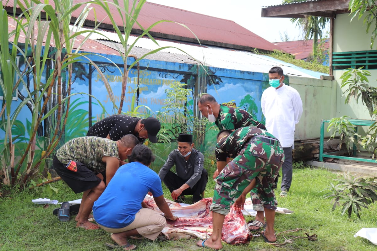 Kodim 0419/Tanjab Laksanakan Penyembelihan Hewan Qurban