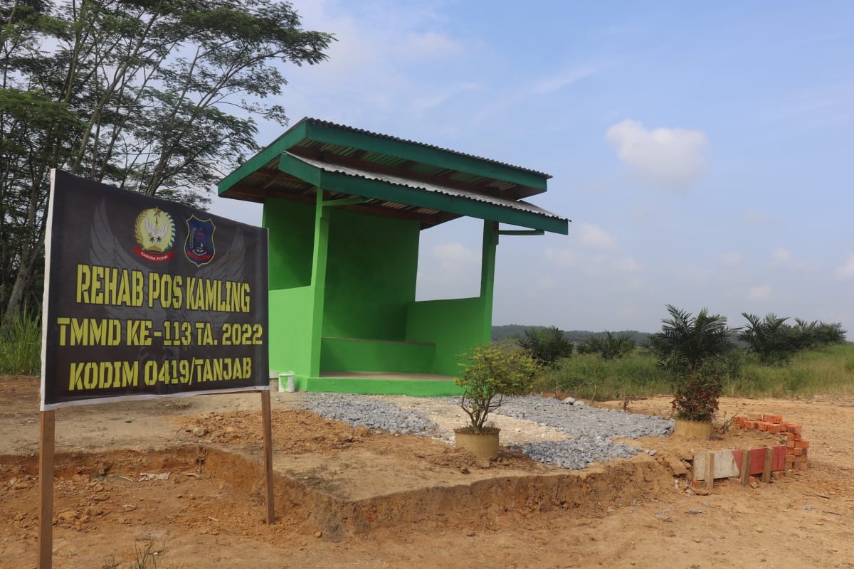 Salah Satu Pekerjaan Fisik TMMD Kodim 0419/Tanjab Selesai, Diharapkan Bermanfaat Bagi Masyarakat Setempat